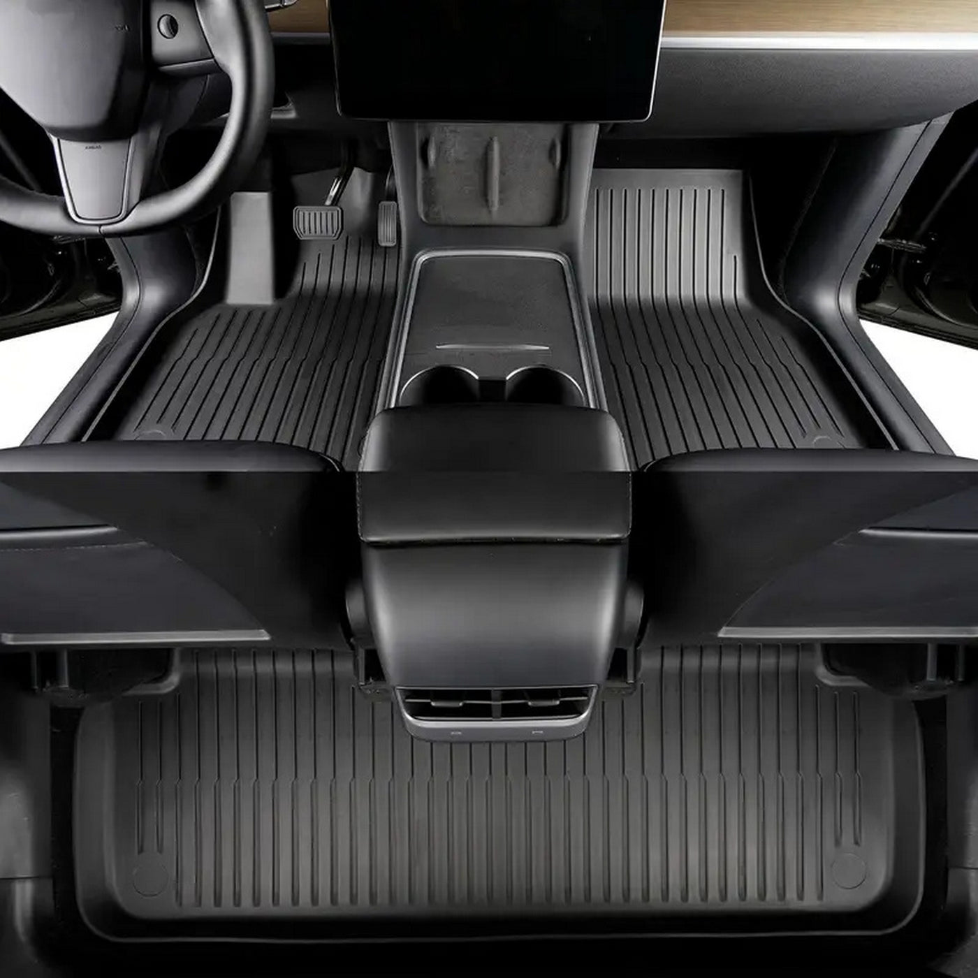 6-Piece Set Suitable for Tesla for Model Y for 2019-2024 Car TPE Left-Hand Drive 5-Seater All-Weather 3D Anti Slip TPE Floor Mat