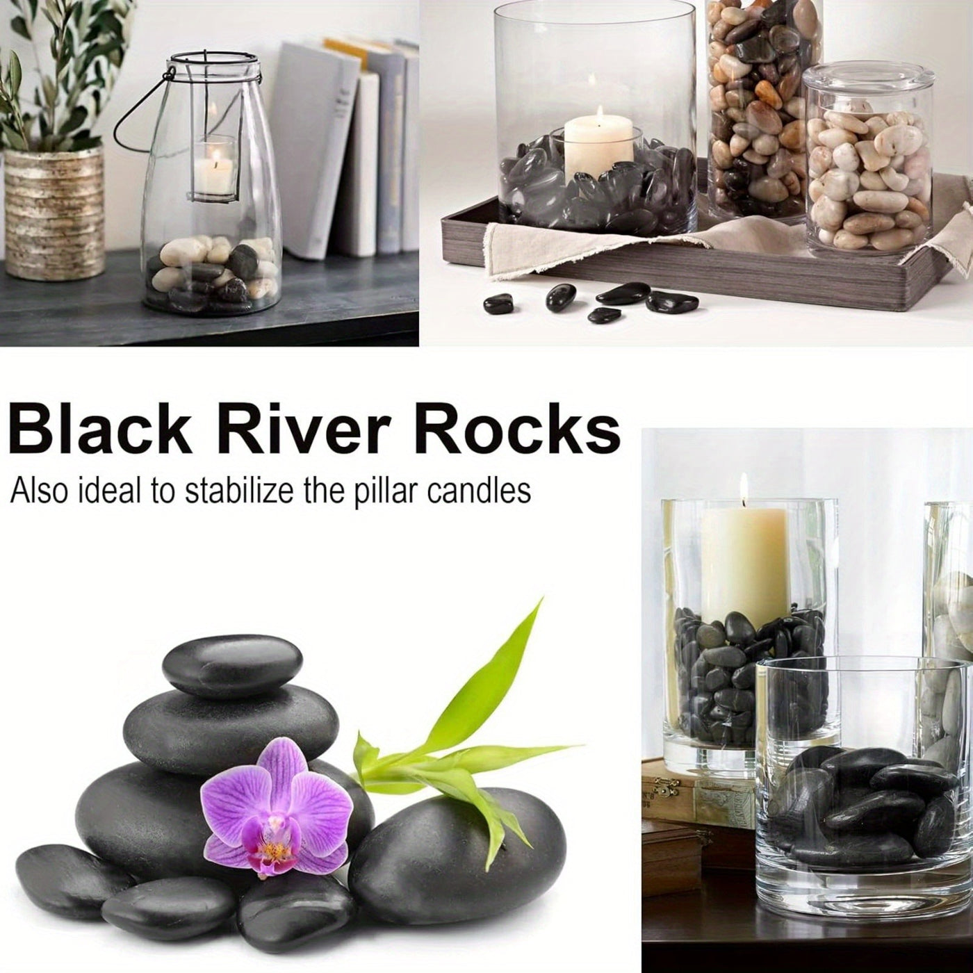 StoneCreek River Stones | Decorative Garden Stones for Plant Beautification | Polished Gravel for Home Decor, Vases, Succulents, Flower Beds & Fish Tanks