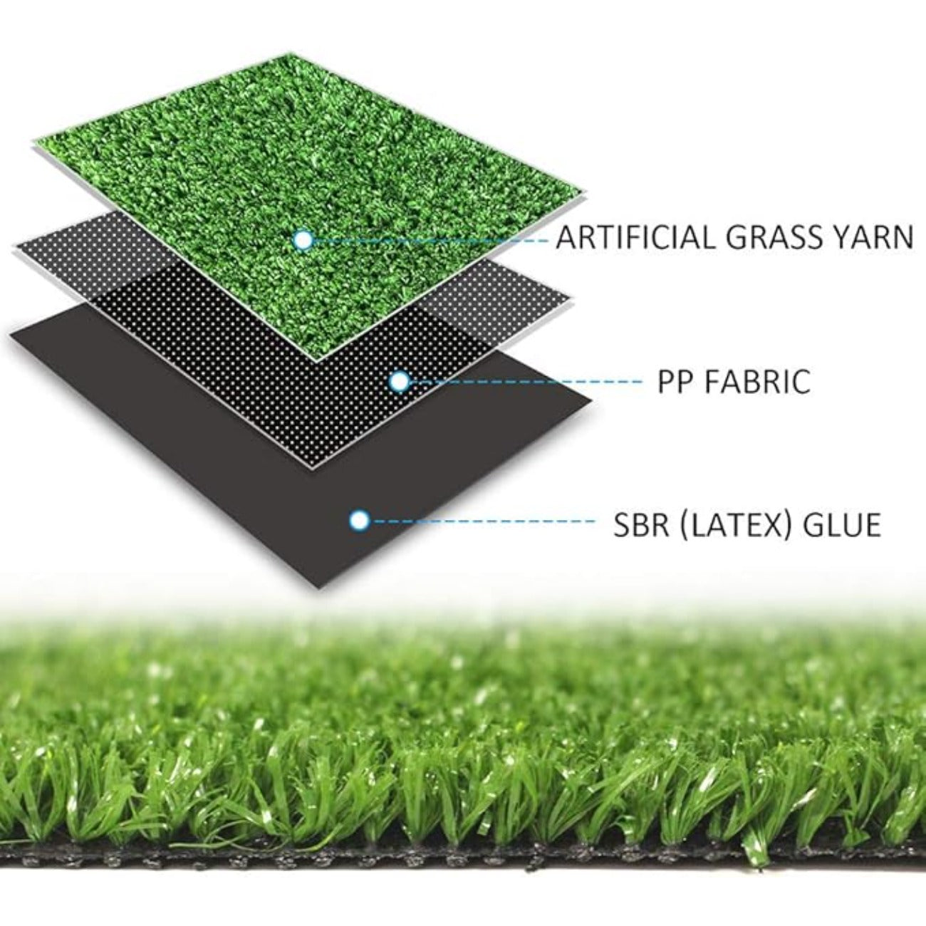15mm Spring Artificial Grass, Green Synthetic Turf with Complete Installation Kit for Garden, Patio & Outdoor Decor