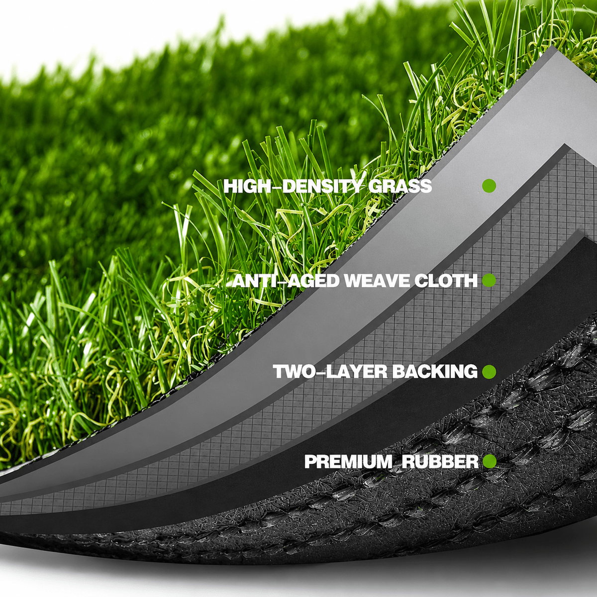 6FT x 18FT Artificial Grass Turf, 0.8in Thick Synthetic Turf Roll with Thickened Backing, Drainage Holes & Installation Accessories, Easy-Care Low-Cost Maintenance Fake Grass for Dogs, Patio, Poolside, Backyard, Porch, Garden & Pet Area