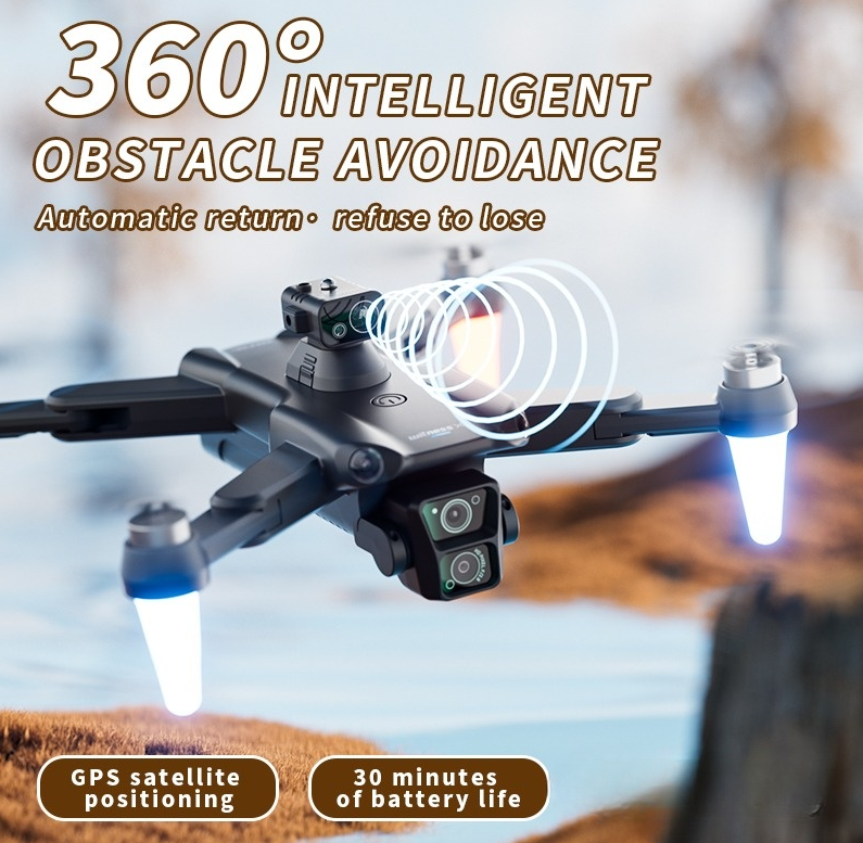 Professional 2K GPS Drone with Screen Remote, Follow Me Circle Fly, Brushless Foldable Quadcopter for Adults