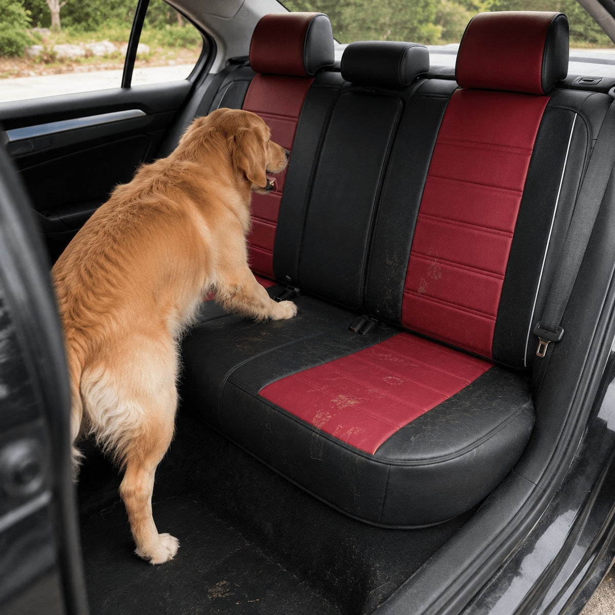 Universal Full Set 5 Car Seat Covers for 5-Seater Vehicles, Waterproof Faux Leather Auto Seat Cushion Protector, Multiple Styles Black Red Pink Blue Orange Gray Car Seat Covers Interior Decoration for Sedan SUV Van Pickup Truck