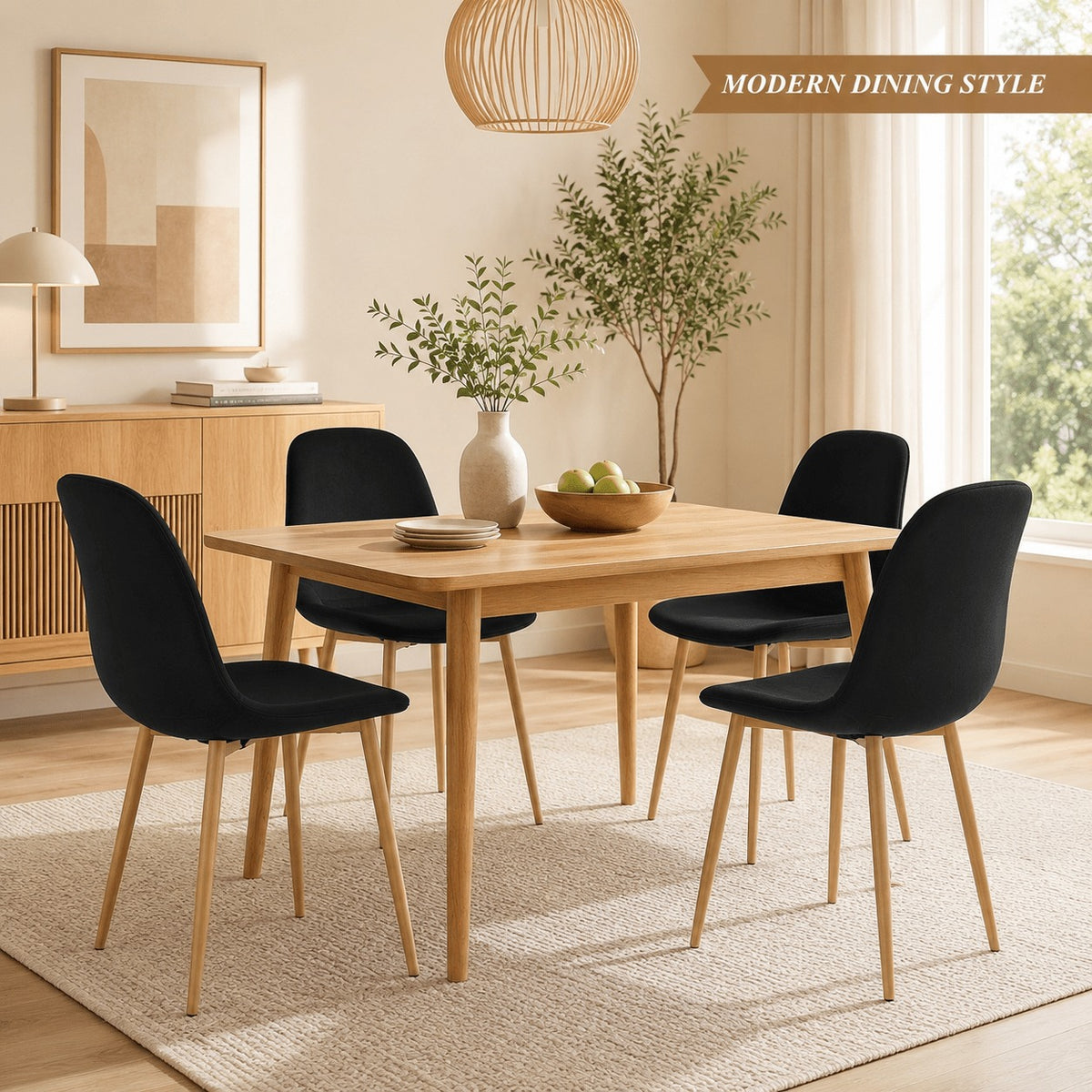 Mid-Century Fabric Dining Chairs 1/2/4, Gold Metal Legs Indoor & Outdoor
