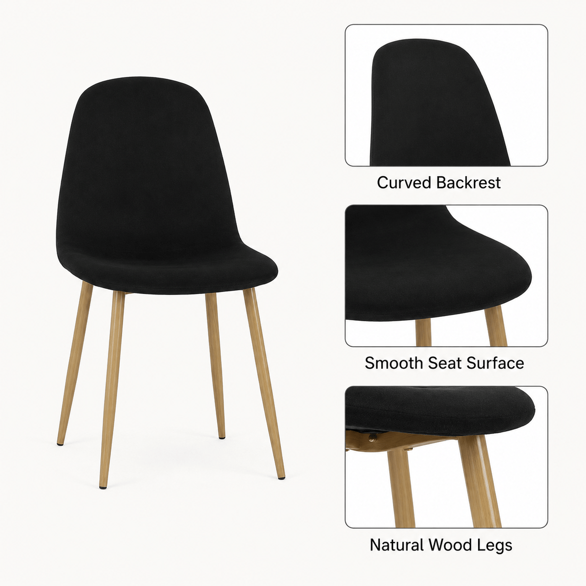 Mid-Century Fabric Dining Chairs 1/2/4, Gold Metal Legs Indoor & Outdoor