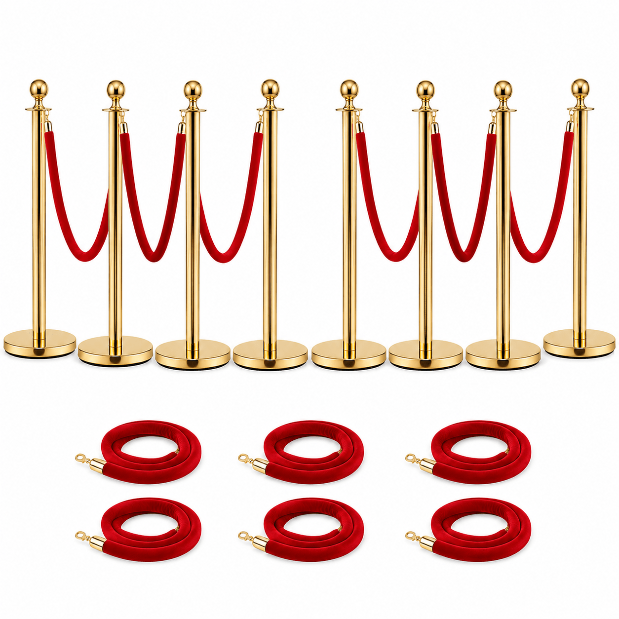 Crowd Control Stanchion Multiple Styles | Retractable Belt & Velvet Rope Queue Barrier Posts for Events, Weddings, Red Carpet & Venue Line Management