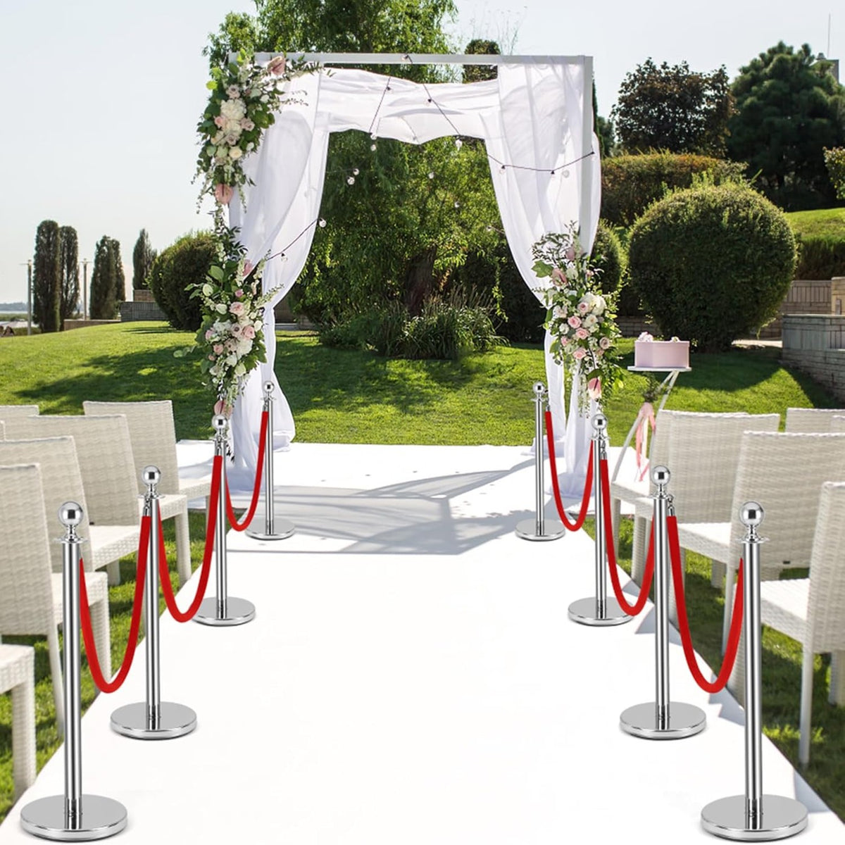 Crowd Control Stanchion Multiple Styles | Retractable Belt & Velvet Rope Queue Barrier Posts for Events, Weddings, Red Carpet & Venue Line Management