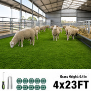 Artificial Grass Turf, 0.4/0.6/0.7 inch Pile Height Fake Grass Mat with Installation Kit, Durable Synthetic Grass for Patio, Garden, Dogs & Outdoor Decor