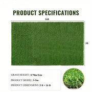 0.78"/2cm Premium Artificial Grass Turf - Multiple Sizes (3ft x 16/33ft, 5ft x 10ft, 6ft x 10ft) Fake Grass Rug for Patio, Backyard, Dog Area & Balcony