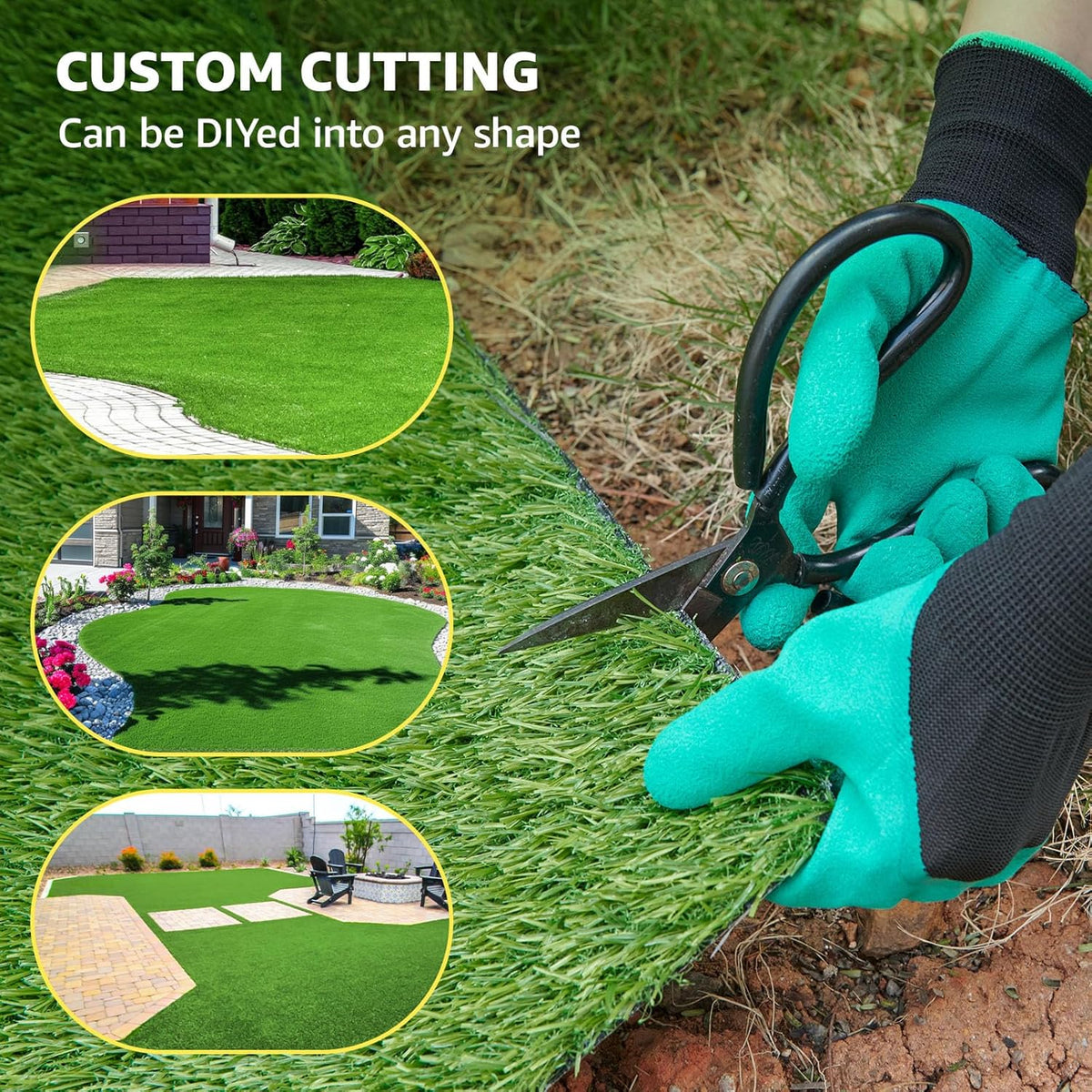 1.5cm Thick Weed Barrier Mat, Heavy Duty UV Resistant Anti-Grass Fabric for Garden Yard Farm Landscape