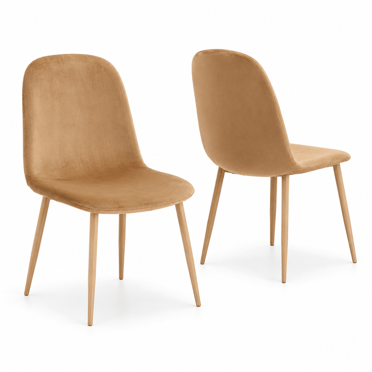 Mid-Century Fabric Dining Chairs 1/2/4, Gold Metal Legs Indoor & Outdoor