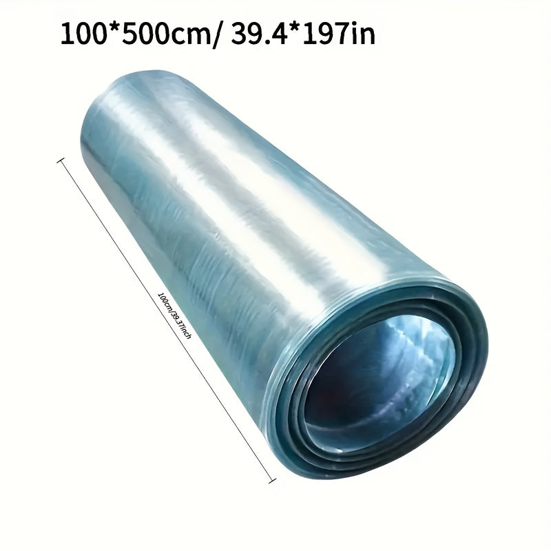 UV Protected Transparent Polycarbonate Film Roll, Waterproof Clear Plastic Panel for Greenhouse, Carport, Sunroom, Multiple Size Variants