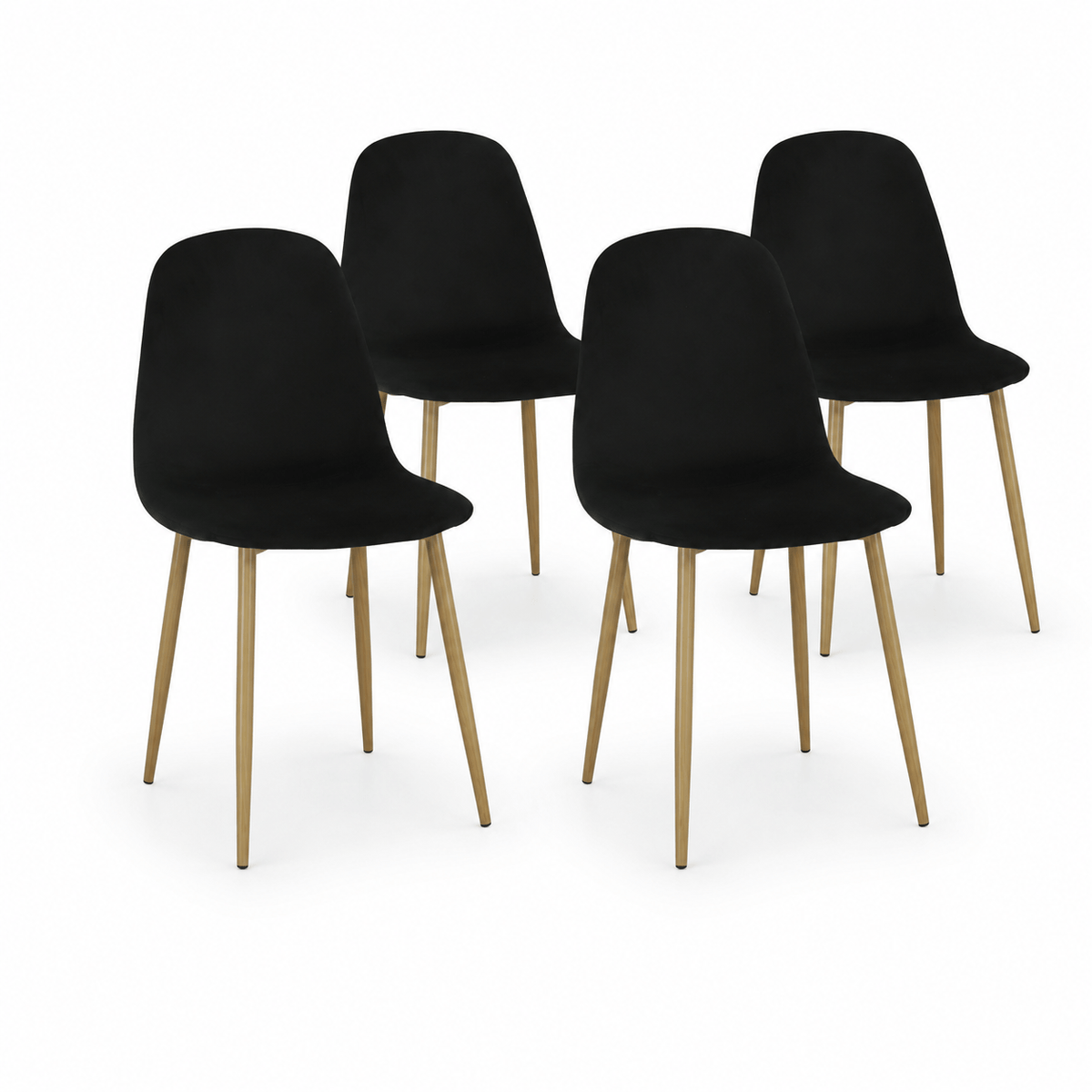 Mid-Century Fabric Dining Chairs 1/2/4, Gold Metal Legs Indoor & Outdoor