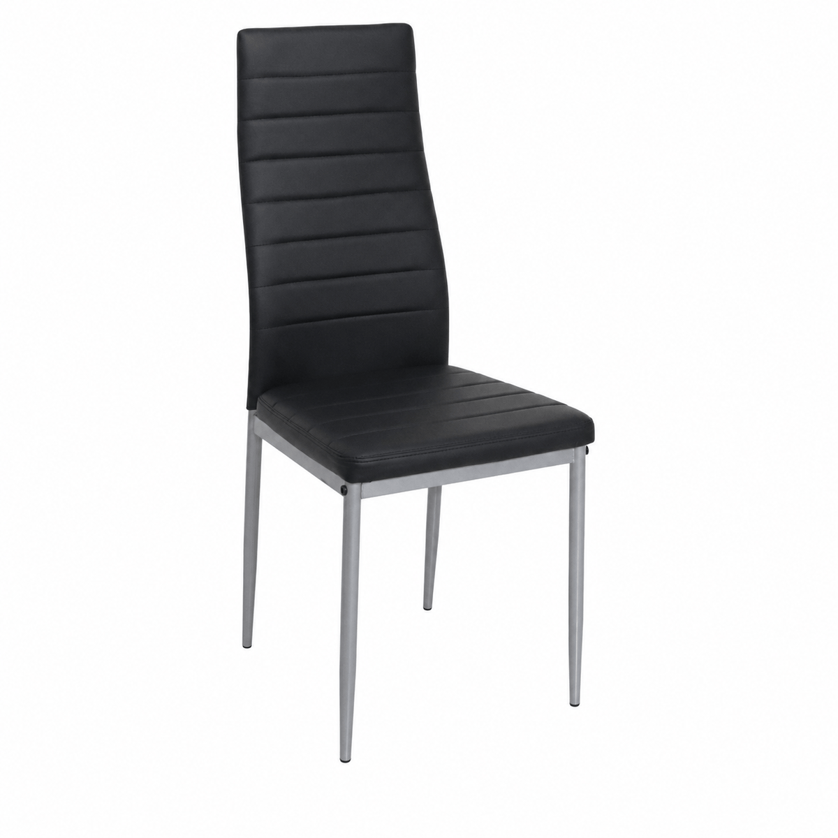 Leather Upholstered Dining Chairs, Metal Leg Kitchen Side Chairs with Thick Cushions, Set 1/2/4