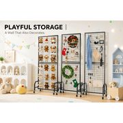 Grid Wall Display Panels | Freestanding & Wall-Mount Options, Rolling or Fixed, with Hooks, for Retail, Craft Fairs & Home Organization