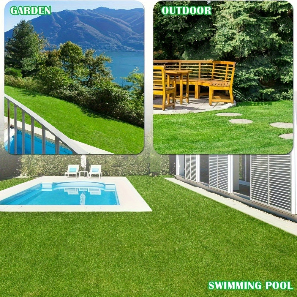 2cm Two-Tone Spring Artificial Grass, Green Synthetic Turf Mat for Garden, Patio & Outdoor Decor