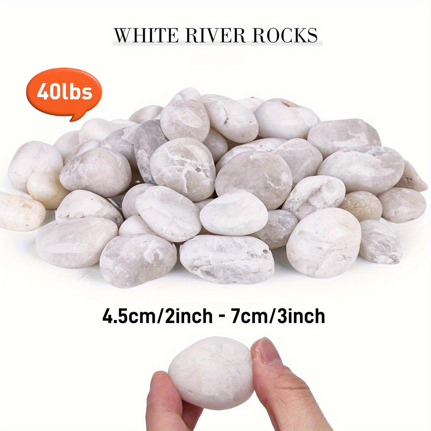 StoneCreek River Stones | Decorative Garden Stones for Plant Beautification | Polished Gravel for Home Decor, Vases, Succulents, Flower Beds & Fish Tanks