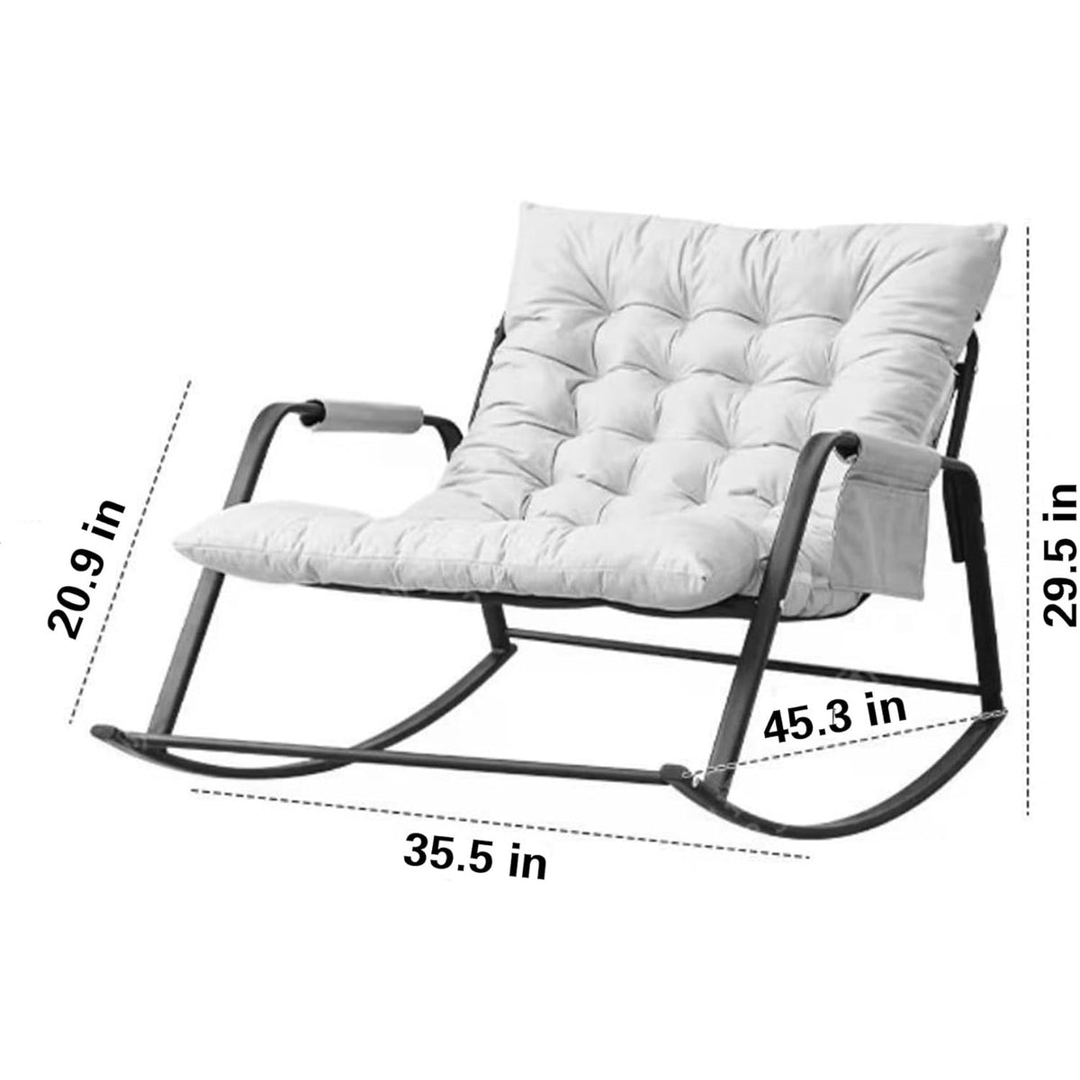 Ergonomic Linen Glider Rocker Recliner with Armrests for Indoor Use