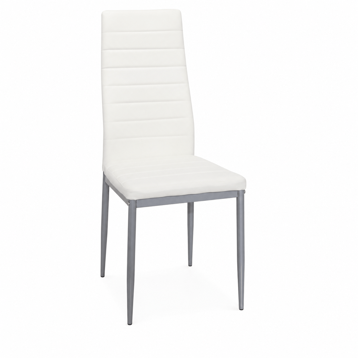 Modern Leather Accent Dining Chairs 1/2/4, Space Saving Metal Leg Kitchen Chairs with Thick Cushions
