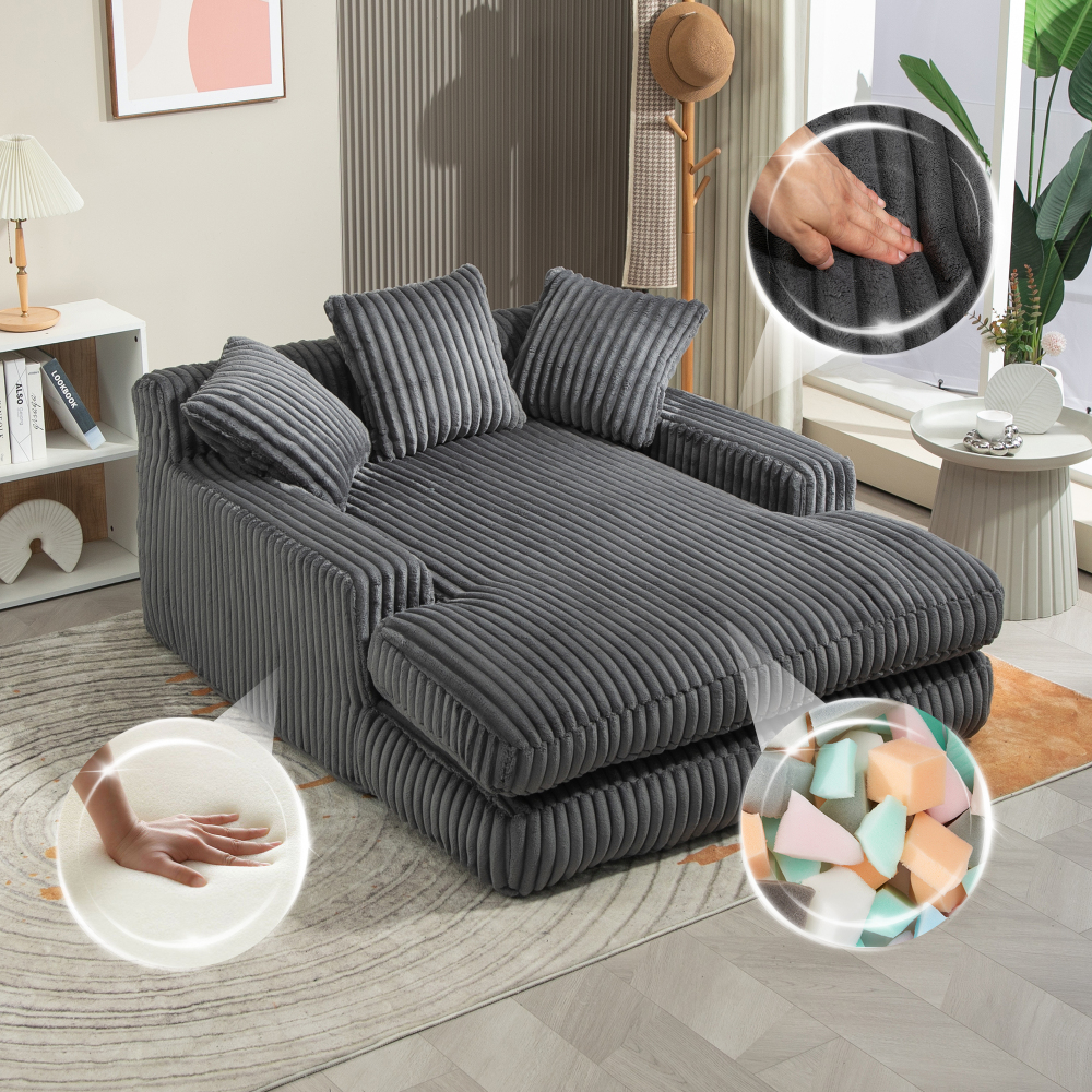 Fluffy Lazy Single Bean Bag Sofa Chair 15512563CM Soft Floor Lounge Couch for Bedroom Living Room Reading Corner